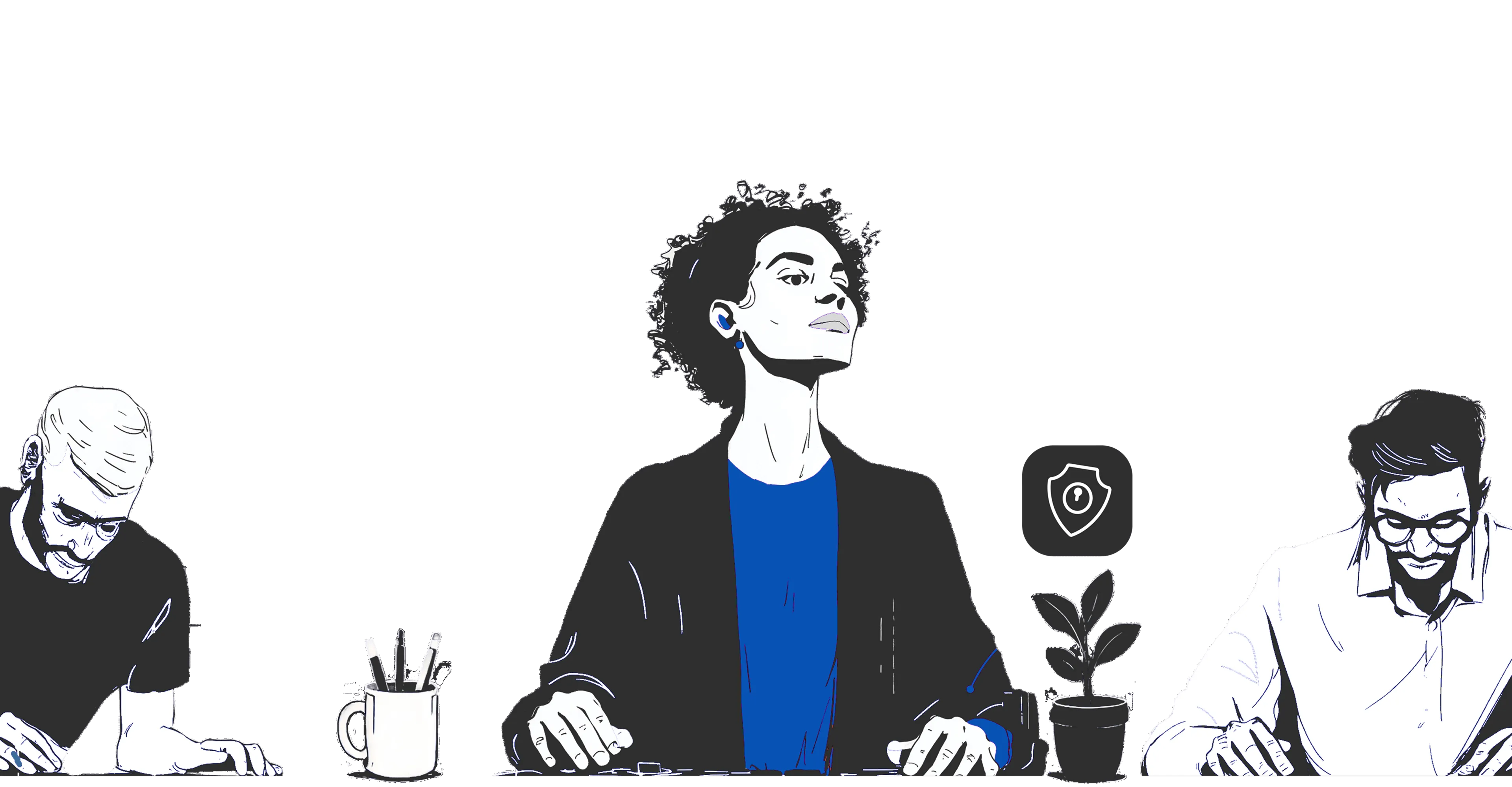 Illustration representing the Quality, Security, and DevOps service.