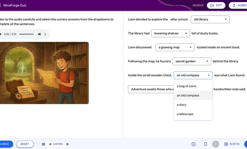 Illustration of Athena item types for interactive assessments.