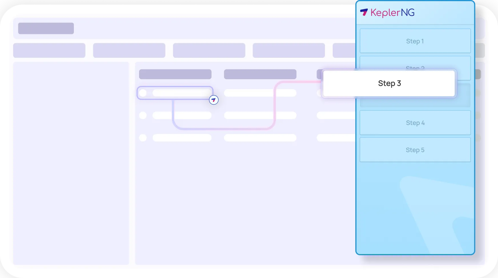 Workflow frame from the Kepler simulation experience