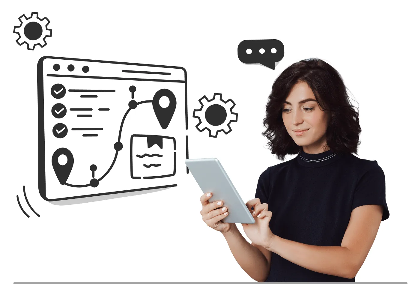 Product owner holding a tablet device.