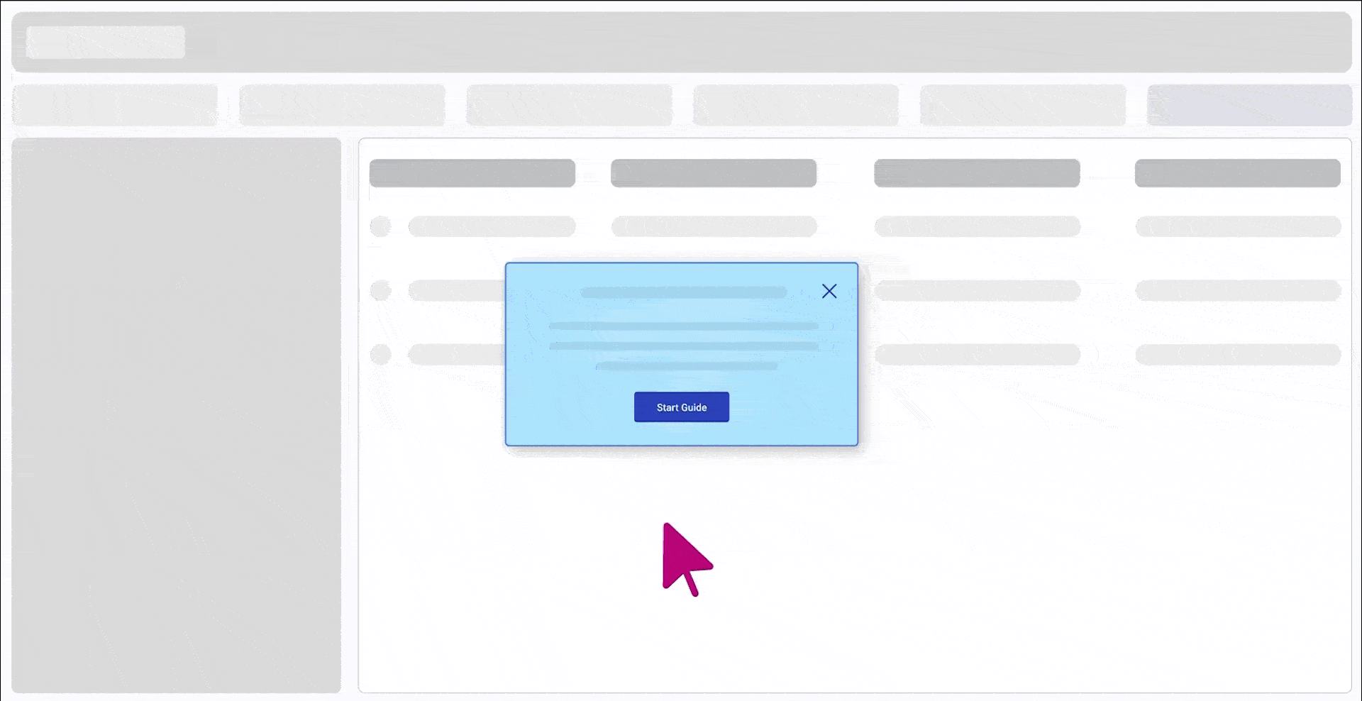 In-app guides simulation gif